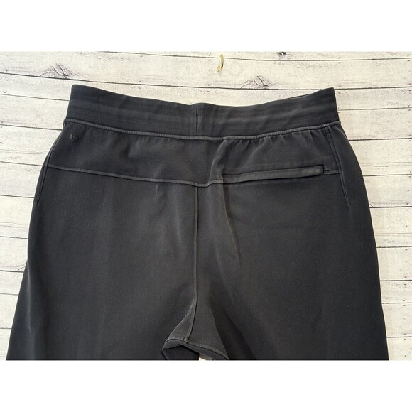 LULULEMON Mens Sweat Pants Sz L Black Jogger Tapered Zip Pockets Gym Heavyweight - Picture 14 of 16